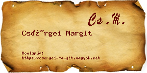 Csörgei Margit névjegykártya